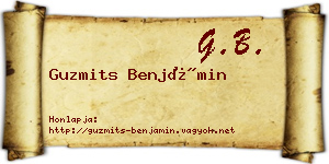 Guzmits Benjámin névjegykártya